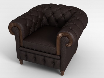 美式单人沙发模型3d模型
