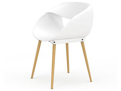 白色休闲椅模型3d模型