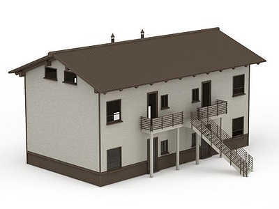 二层小楼模型3d模型