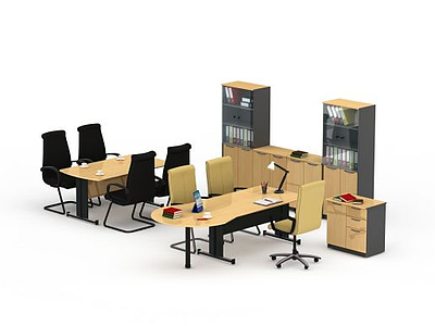 3d会议室桌椅免费模型