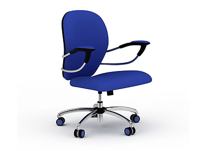 蓝色办公转椅模型3d模型