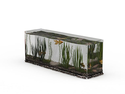 3d玻璃鱼缸模型