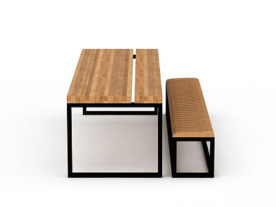 3d木质桌凳模型