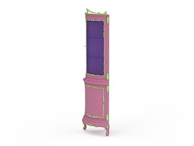 3d粉色木质柜模型