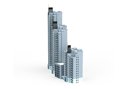 现代办公楼模型