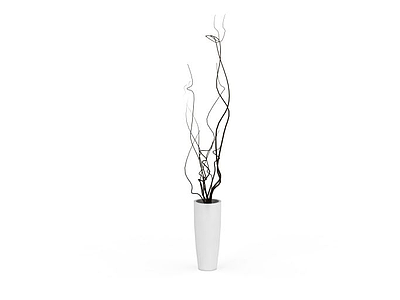 3d白色陶瓷花瓶免费模型