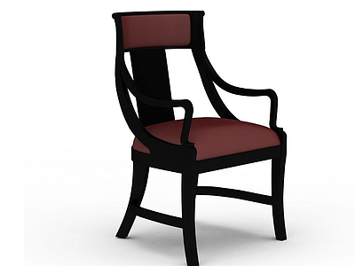 3d木质扶手椅模型