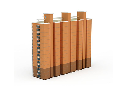 3d居民住宅楼模型