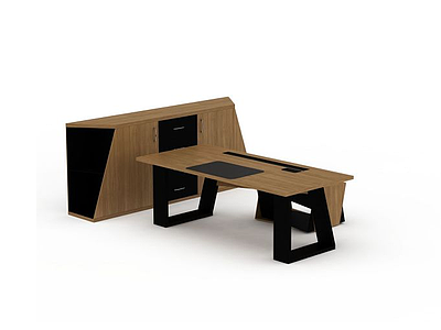 实木桌柜模型