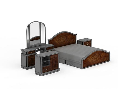 3d中式卧室家具免费模型
