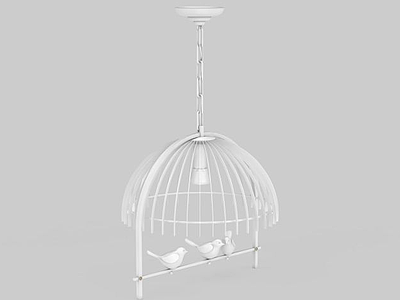 创意鸟笼吊灯模型3d模型