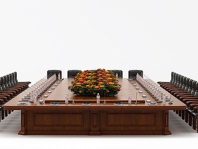 现代经典大会议桌3d模型