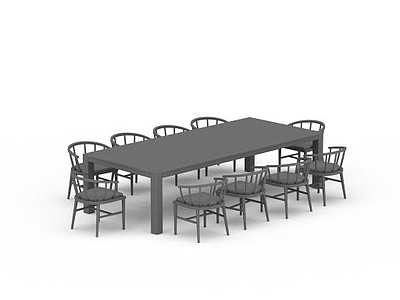 中式餐厅桌椅模型3d模型