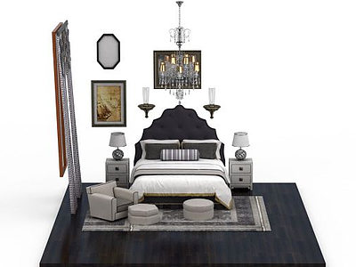 3d欧式卧室家具免费模型
