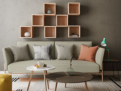 家具饰品组合休闲沙发模型3d模型