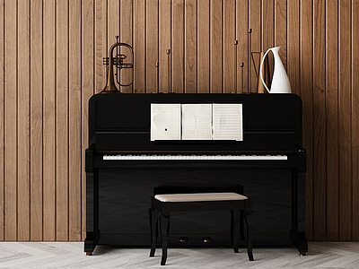 现代风格钢琴3d模型