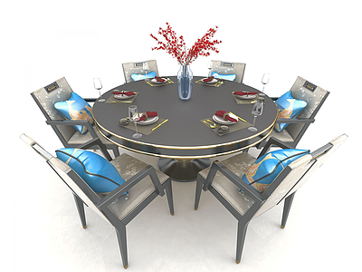 欧式餐桌模型3d模型