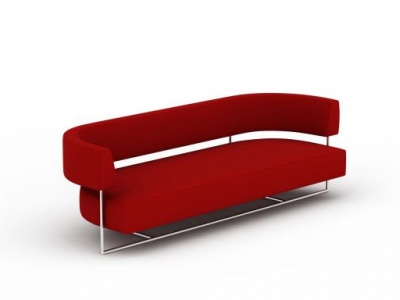 3d红色多人沙发免费模型