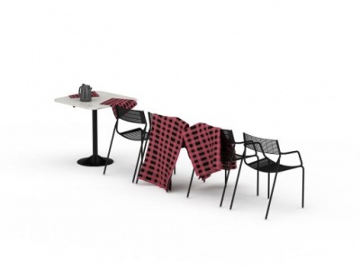 休闲桌椅模型