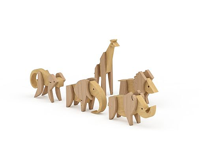 木质儿童玩具模型3d模型