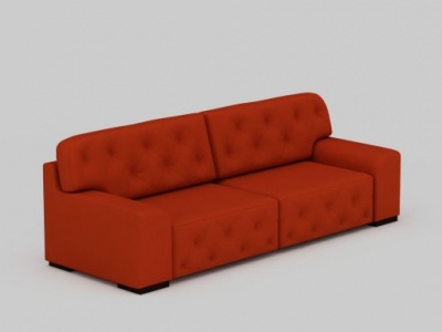 3d红色双人沙发免费模型