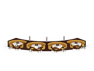 餐厅桌椅组合模型