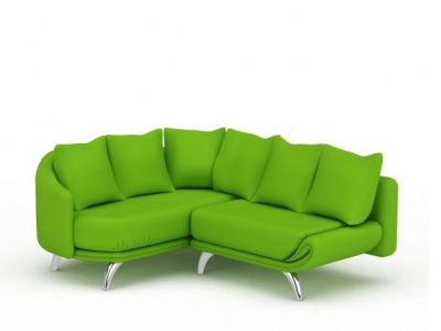 绿色多人沙发模型3d模型