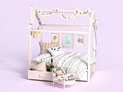儿童房家具上下床3d模型