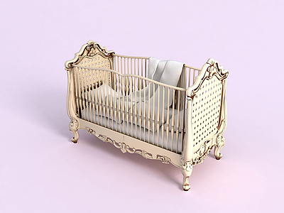 儿童房家具婴儿床模型