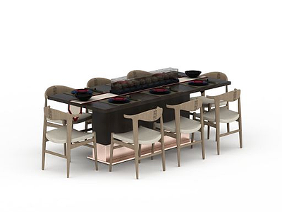 餐厅餐桌模型3d模型