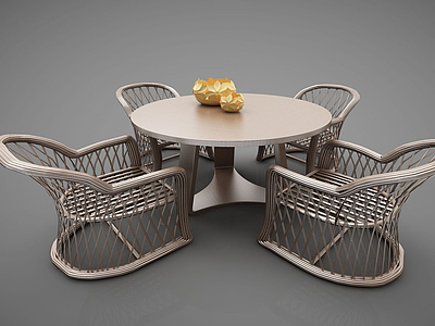 3d现代装饰藤椅模型