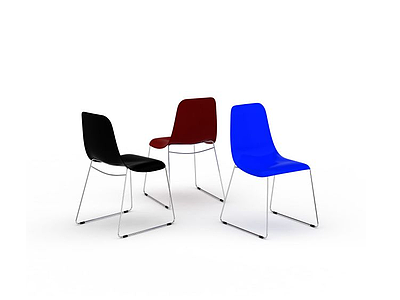 3d简约塑料椅子模型