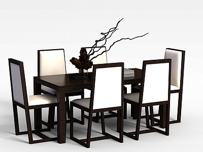 简约餐桌模型3d模型