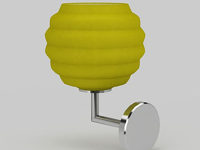 3d黄色螺旋壁灯免费模型