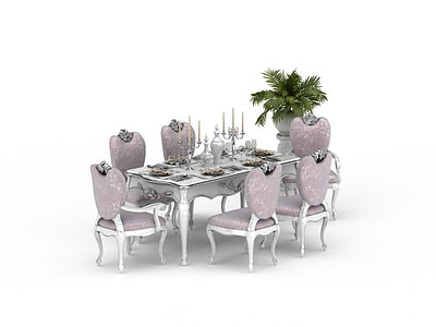 欧式风格餐桌模型
