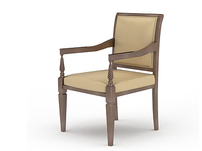 木质扶手椅模型3d模型