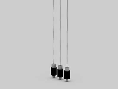 3d木纹质感吊灯免费模型
