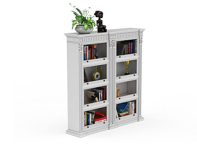书房储物柜模型3d模型