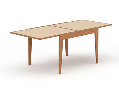 原木长桌模型3d模型