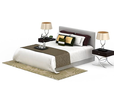 中式床具模型3d模型