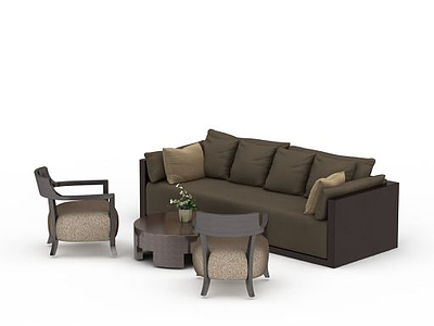 3d现代客厅沙发组合免费模型