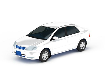 白色私家轿车模型3d模型