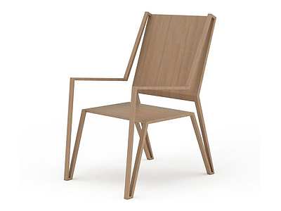 3d简易木质椅子模型
