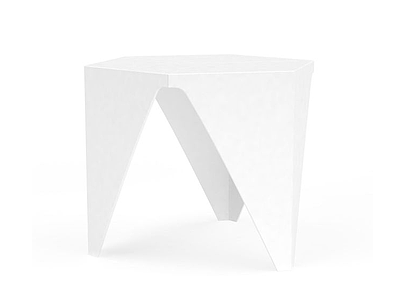 3d简约白色塑料桌子免费模型