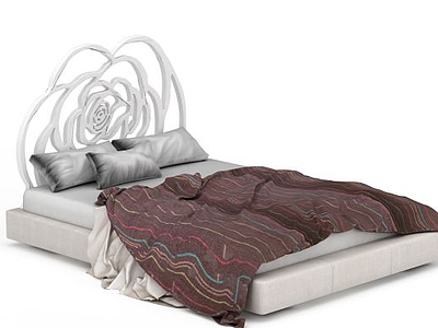 3d现代创意双人床免费模型