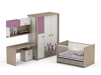 3d婴儿房陈设品免费模型