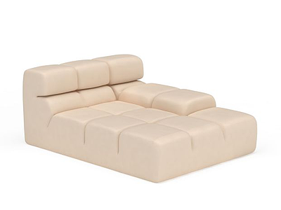 方格真皮沙发模型3d模型