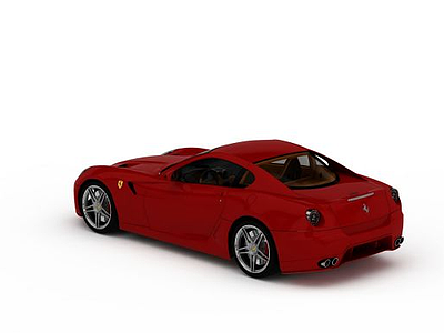 红色烤漆跑车模型3d模型