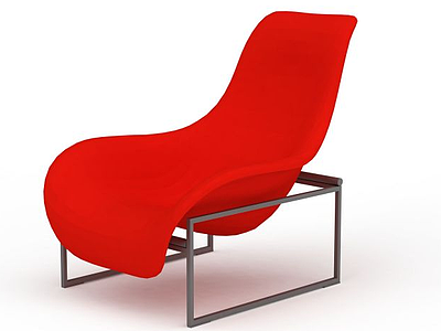 红色曲面休息椅模型3d模型