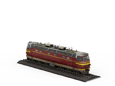 红色载人火车模型3d模型